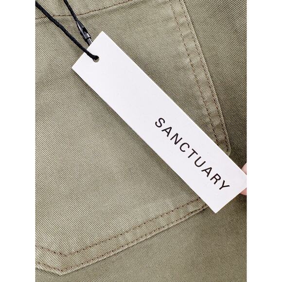 SANCTUARY Pants Size 31 NEW Supernova Crop Pant Olive Green Pockets - Picture 4 of 6